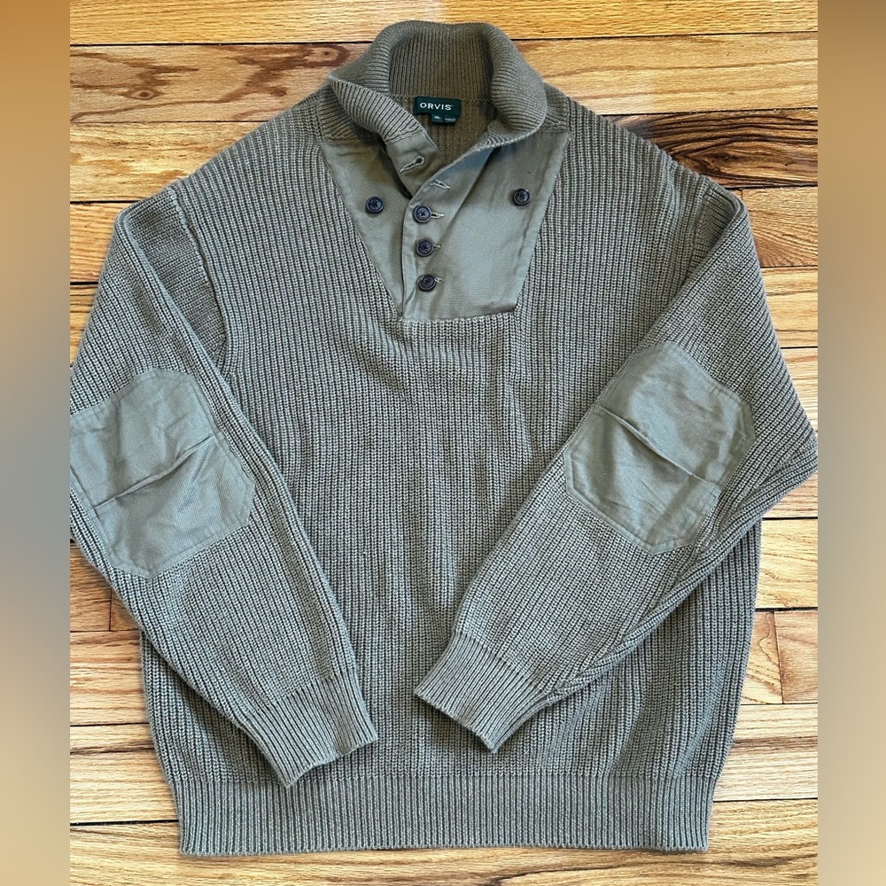 Orvis Military Rib Knit Sweater, XL